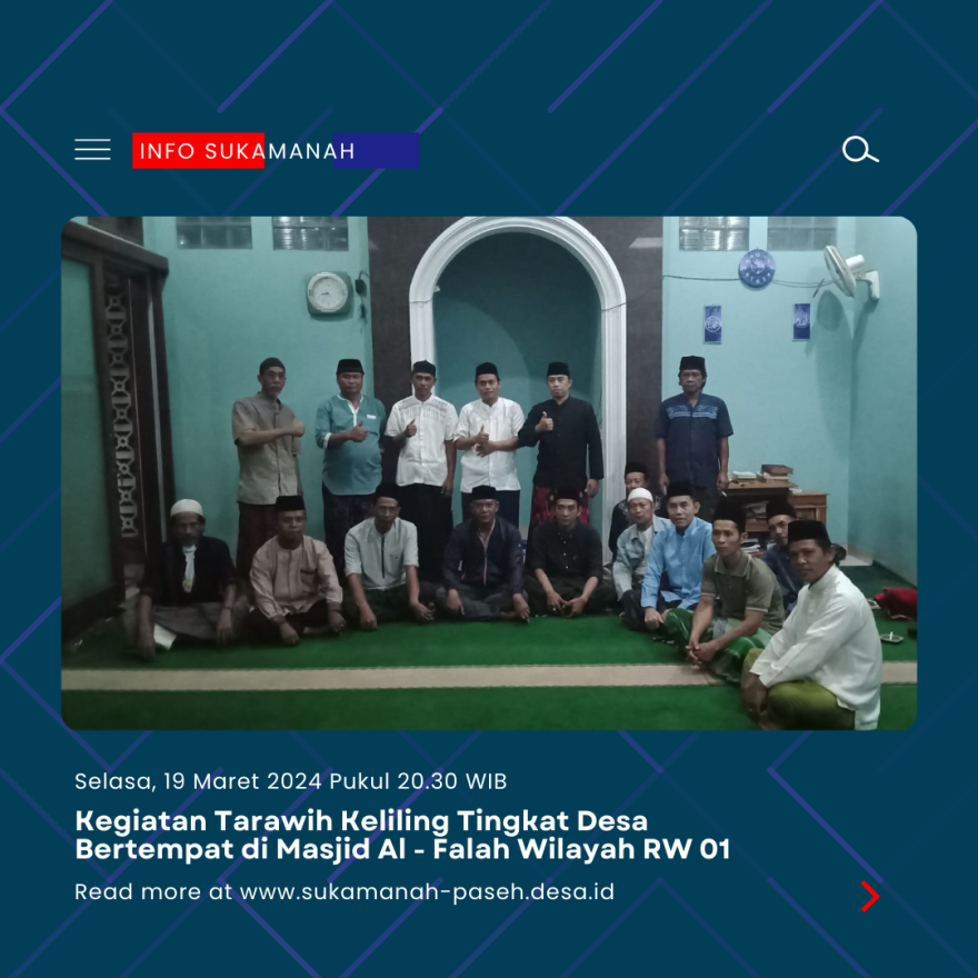Ramadhan 1445 Hijriah II Tarawih Keliling Tingkat Desa Wilayah RW 01